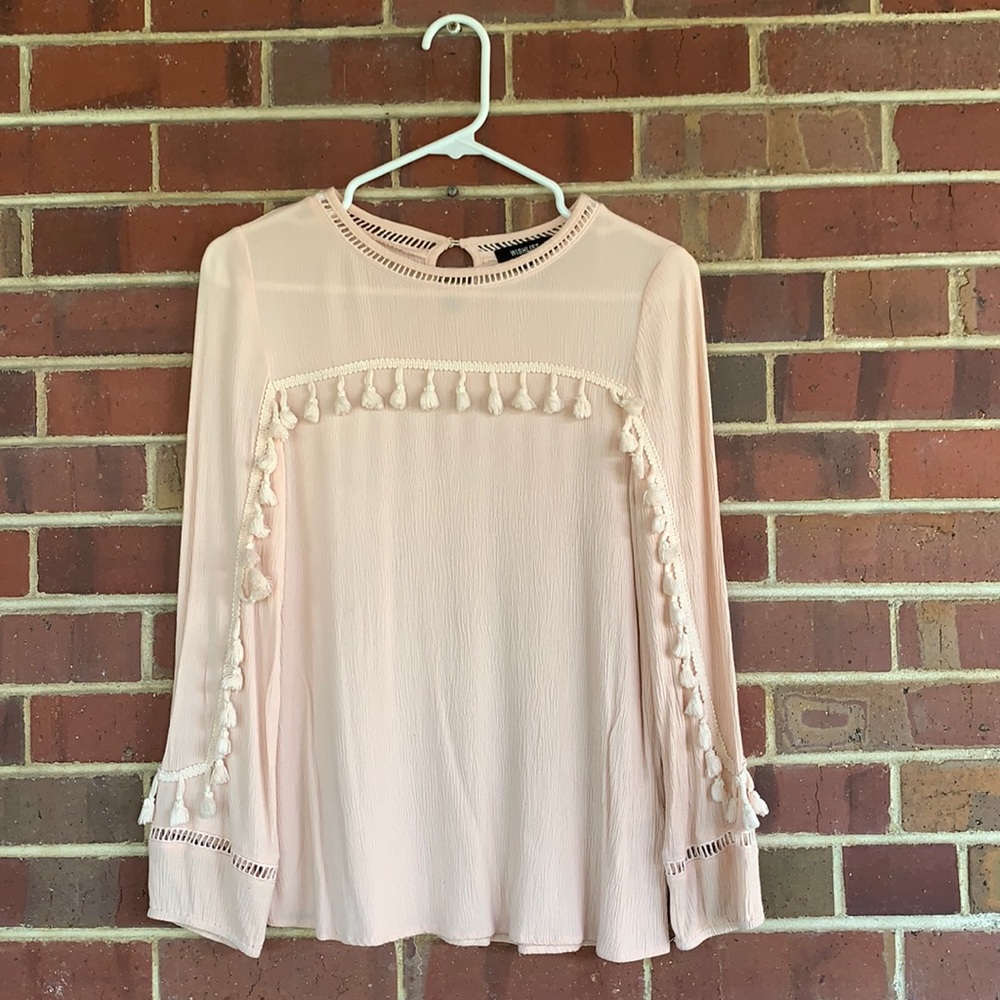 Blouse with tassels